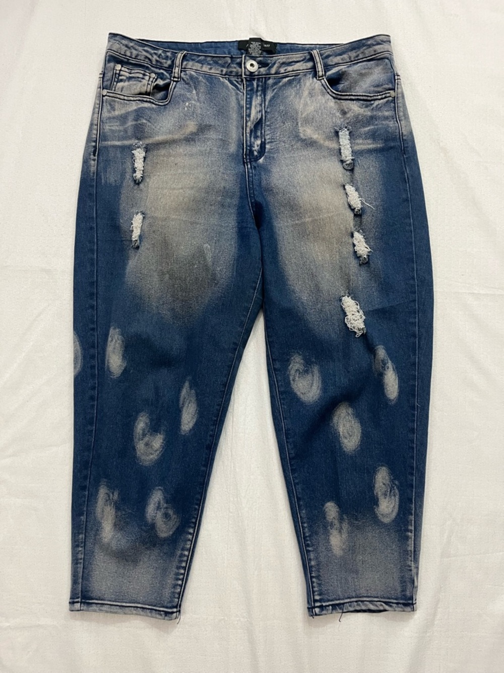 Ashley Stewart bleach swirl crop skinny Jeans size 16